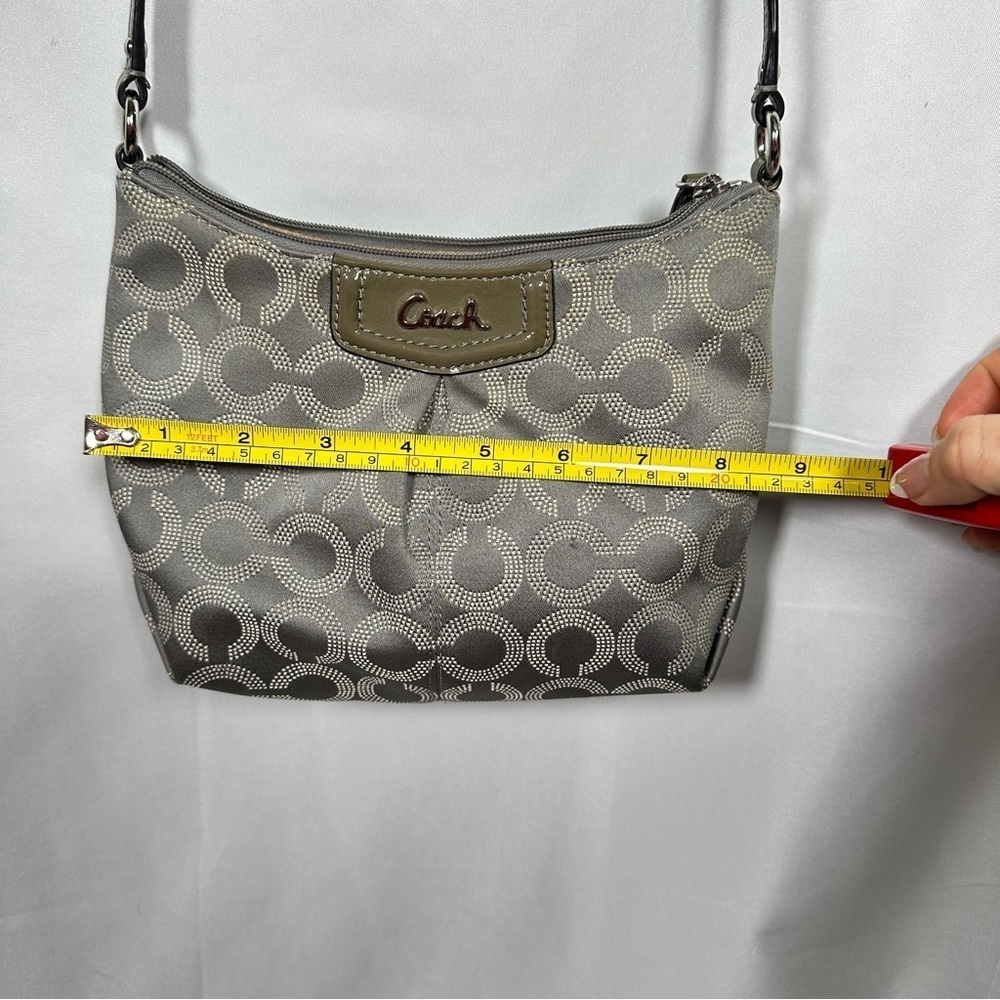 Coach Madison Dotted Op Art Jacquard Small Crossbody Bag Gray 44394 2010s Print - Picture 9 of 14